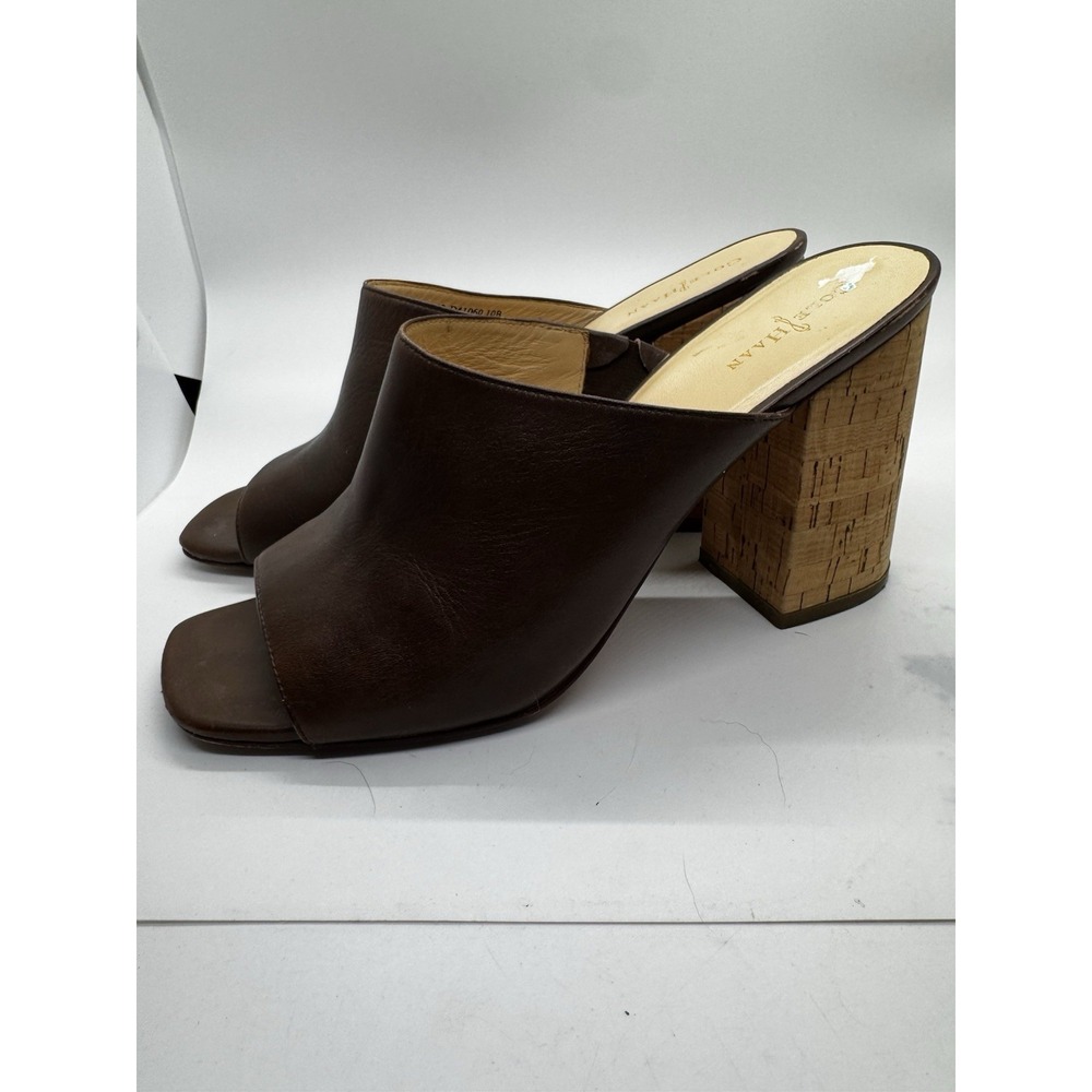 Cole Haan women's Luci high heel cork mule slide on size 10 brown Y2K SB17